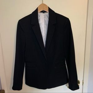 LAST CALL!! Black stretch blazer polkadot lining